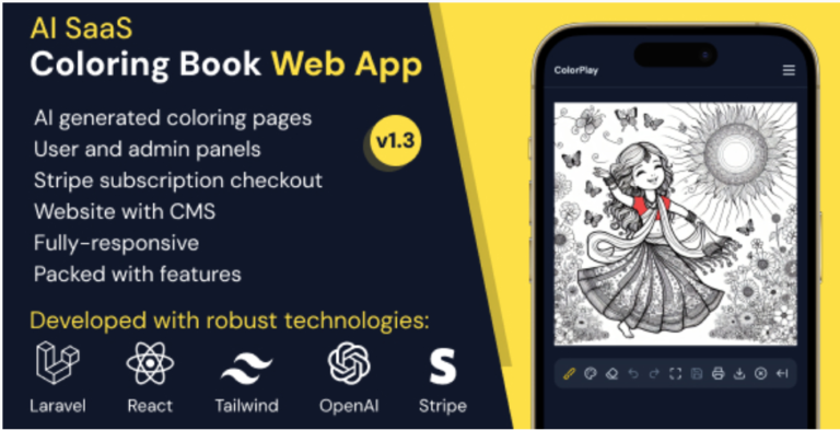 ColorPlay v1.1 – AI SaaS Coloring Book Web App
