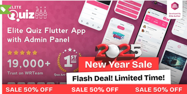 Elite Quiz v2.2.6 – Trivia Quiz – Quiz Game – Flutter Full App + Admin Panel – nulled