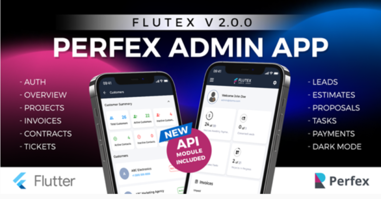 Flutex v2.0.0 – Perfex CRM Admin/Staff Mobile App for Android & IOS
