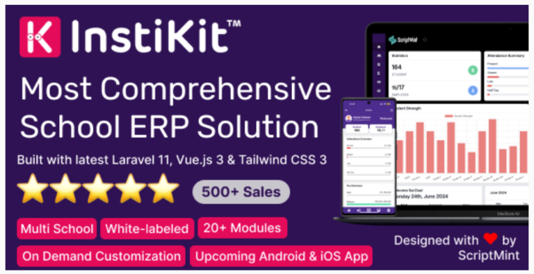 InstiKit School v4.7.0 – School Management System & School ERP – nulled