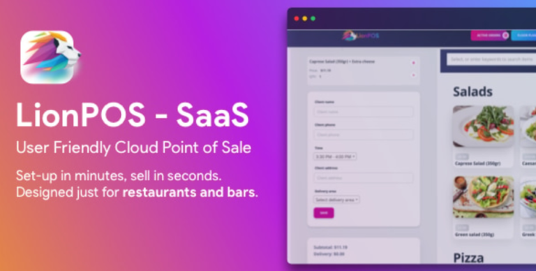 Lion POS – SaaS Point Of Sale Script for Restaurants and Bars with floor plan