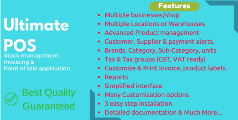 Ultimate POS v6.4 – Best ERP, Stock Management, Point of Sale & Invoicing application – nulled