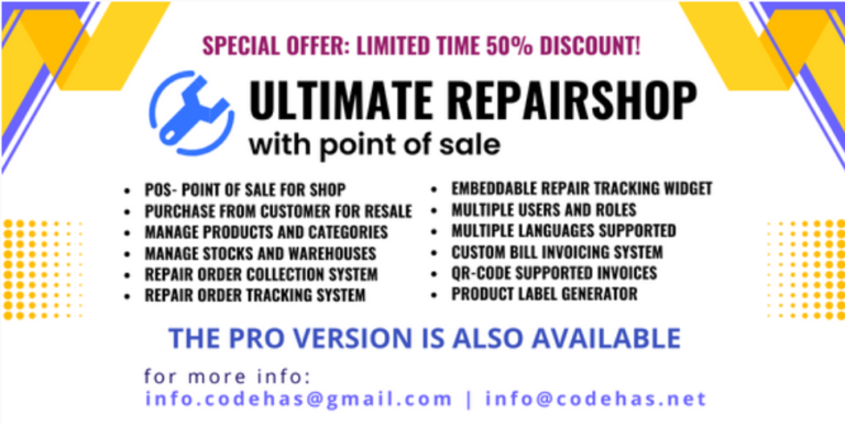 Ultimate repair shop solution with point of sale (POS) v0.6.4