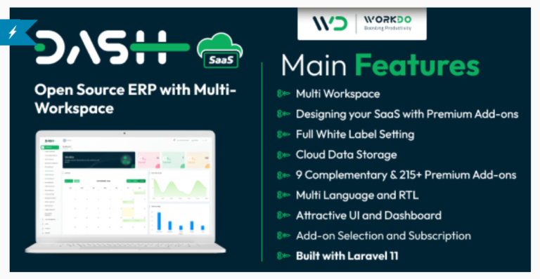 WorkDo Dash SaaS v5.6 – Open Source ERP with Multi-Workspace – nulled