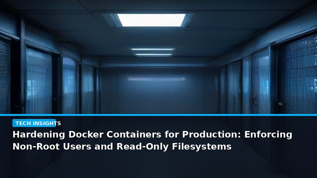 Hardening Docker Containers for Production: Enforcing Non-Root Users and Read-Only Filesystems - editorial cover photograph