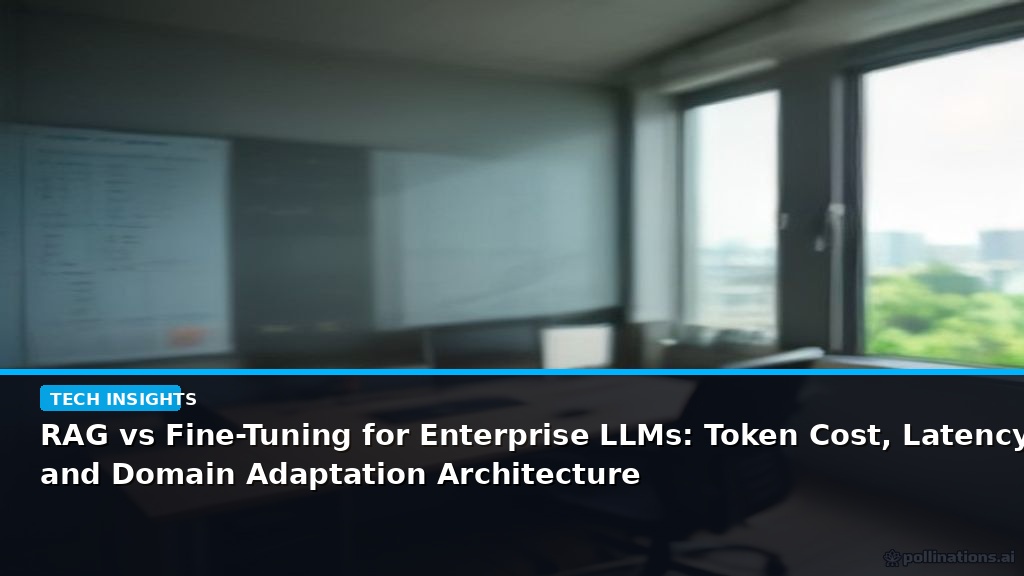 RAG vs Fine-Tuning for Enterprise LLMs: Token Cost, Latency, and Domain Adaptation Architecture - editorial cover photograph