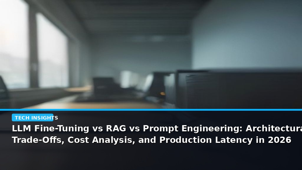 LLM Fine-Tuning vs RAG vs Prompt Engineering: Architectural Trade-Offs, Cost Analysis, and Production Latency in 2026 - editorial cover photograph